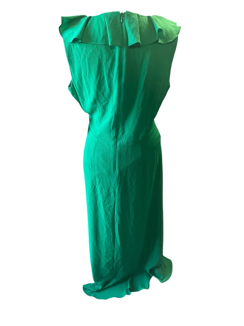London Times Maxi Dress Size 10 NWT Jewel Green Ruffle - Picture 8 of 16